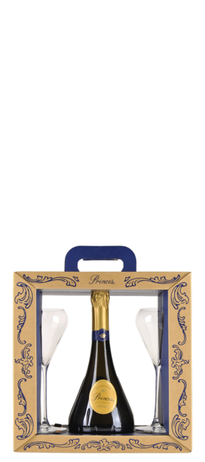 VALISETTE PRINCES 'BLANC DE BLANCS' + 2 GLAZEN