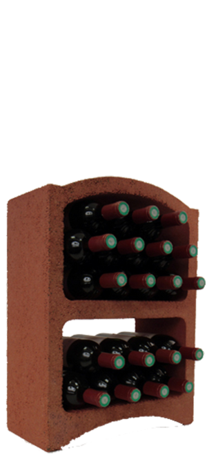WIJNNIS 'STANDAARD' VOOR 19 FLESSEN TERRACOTTA